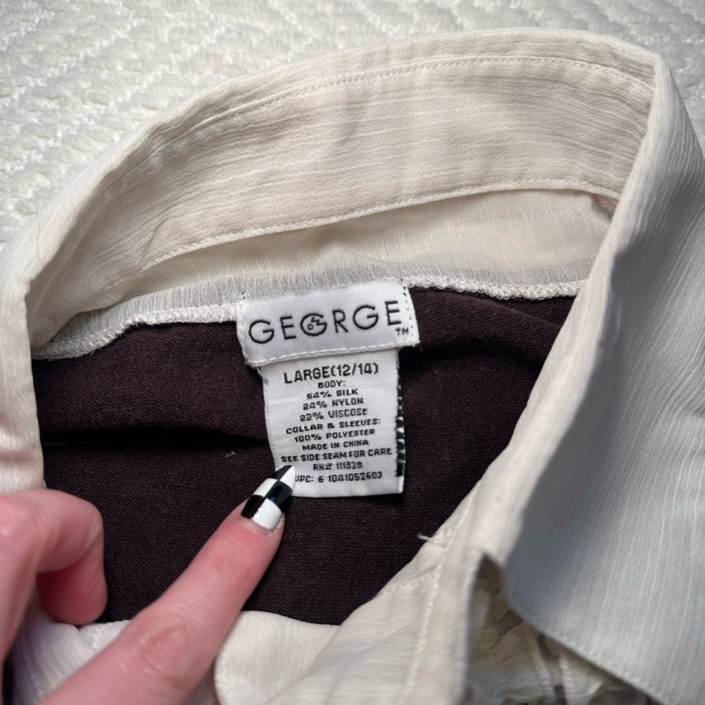 George Brown and Cream Vintage Silk Blouse - Picture 6 of 6